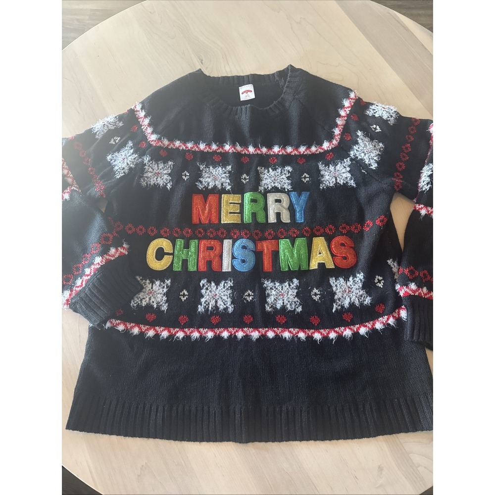 Vtg Holiday Time Ugly Christmas Sweater Sweatshirt Size Large 12-14